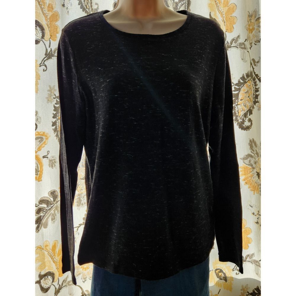 A New Day Long Sleeve Top Women's Large Black Pullover